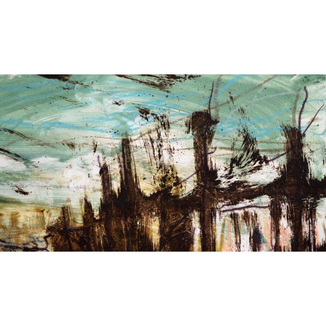 Abstracted Cityscape - Transfer Monotype in Oil on Paper by Heather Speck For Sale - Image 4 of 11