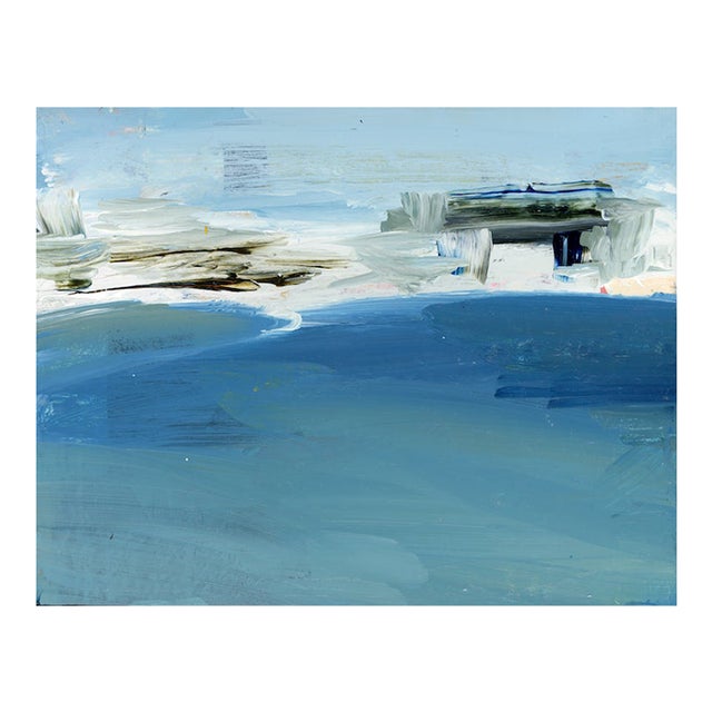 Soft Modernist Abstract Coastal Landscape Original Painting For Sale