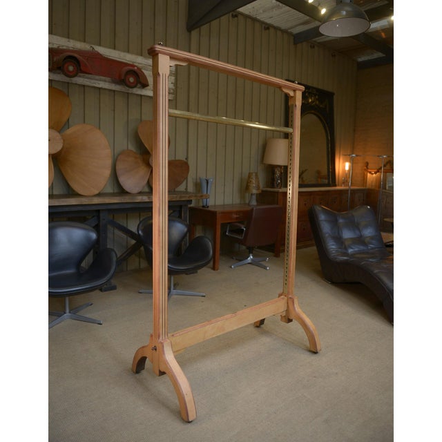 Old Siegel Paris Clothes Rack from the 1930s in solid beech and brass, completely removable. This piece has an attribution...