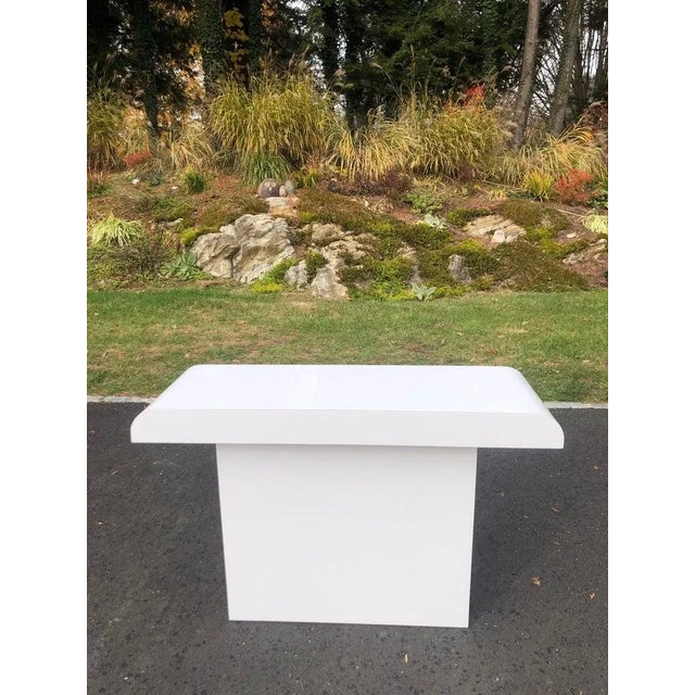 Contemporary 1980's Post Modern White Console Table For Sale - Image 3 of 13