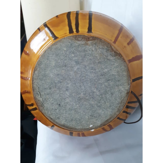 Vintage Large Drip Glaze Table Lamp For Sale - Image 10 of 11