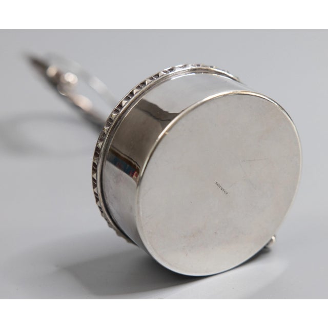 Metal Vintage Italian Silver Plate Wine Bottle Caddy Holder Server For Sale - Image 7 of 7