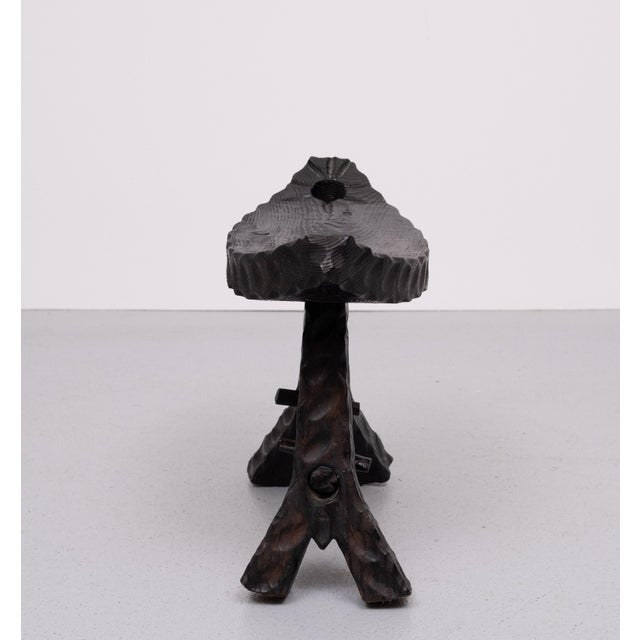 Spanish Brutalist Handmade Stool, 1950s For Sale - Image 4 of 8