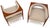 Wood Pair New Alcantera Upholstery Walnut Cube Shape Barrel Back Lounge Chairs MINT! For Sale - Image 7 of 13