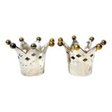 Vintage Crown Candle Holders-a Pair For Sale