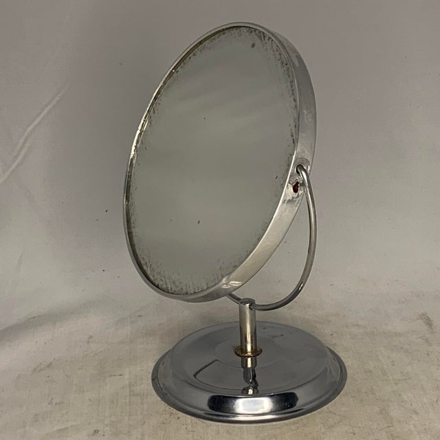 Art Deco Shaving or Vanity Mirror for your consideration. The mirror measures approx. 8 inches tall, 6 1/2 inches wide and...