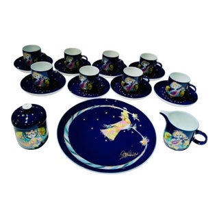 Vintage 1970s Rosenthal 1001 Nights Bjorn Wiinblad Demitasse Set Cups Saucers - Ser of 20 For Sale
