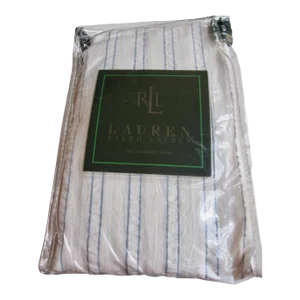 Ralph Lauren Highfields Blue Cream Seersucker Standard Sham Crochet Lace