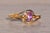 Gold Cinco Calle: Pink Sapphire and Natural Diamond Ring in Yellow Gold For Sale - Image 8 of 11