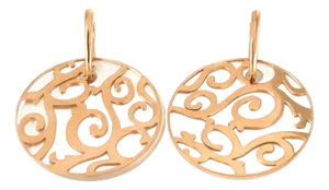 Mattioli Siriana Mother of Pearl 18k Rose Gold Lattice Disc Dangle Earrings, 2 Pieces