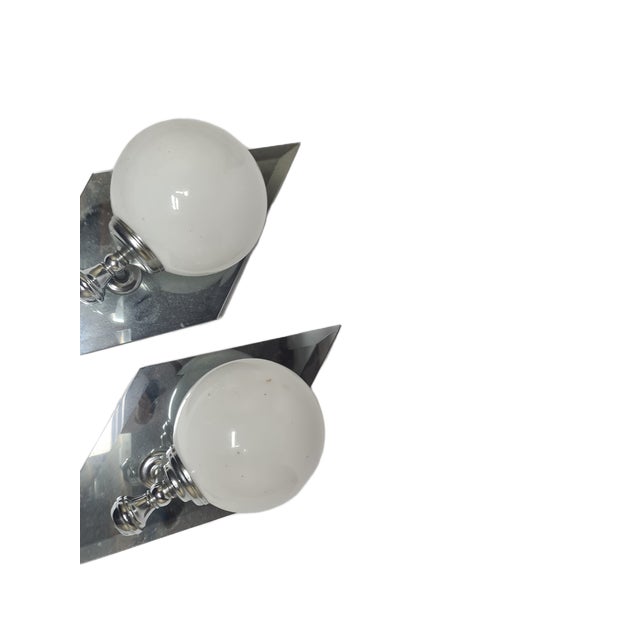 White Art Deco Sconces, Poland, 1960s, Set of 2 For Sale - Image 8 of 14