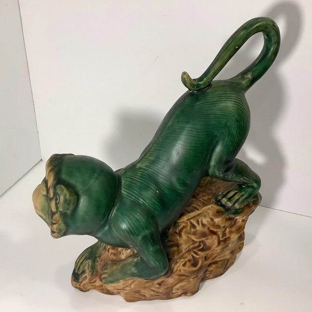 19th Century Chinoiserie Hollywood Regency Boho Chic Ceramic Monkeys - A Pair For Sale - Image 10 of 13