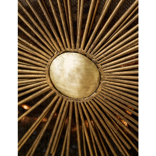 Aged Gold Sunburst Fireplace Screen For Sale In Dallas - Image 6 of 12