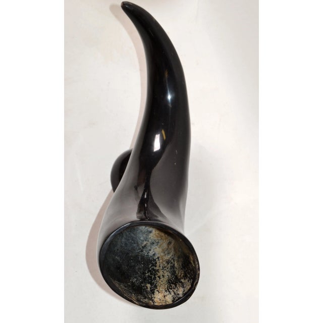 1970s Mid-Century Modern Original Animal Black Horn Table Sculpture, Centerpiece Base For Sale - Image 5 of 10