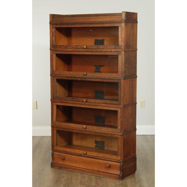 Globe Wernicke Antique Mission Oak 5 Stack Barrister Bookcase Chairish