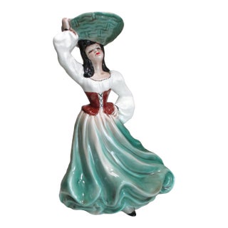 1950s Harder to Find Florence Ceramics Ava Pasadena California Dance Spanish Girl Bowl For Sale