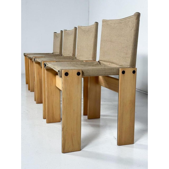 Vintage Monk Dining Chairs by Afra & Tobia Scarpa for Molteni, 1970s, Set of 4 For Sale - Image 13 of 14