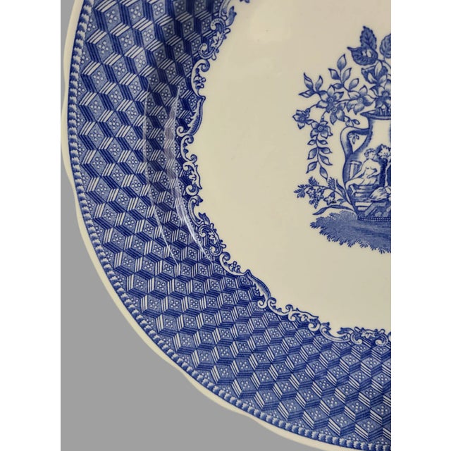 Late 20th Century Blue & White Neoclassical Spode "Portland Vase" Floral Urn Collectable Plate, Made in England For Sale - Image 9 of 11