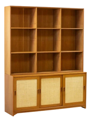 Book Shelf with Rattan by Alf Svensson, 1950s