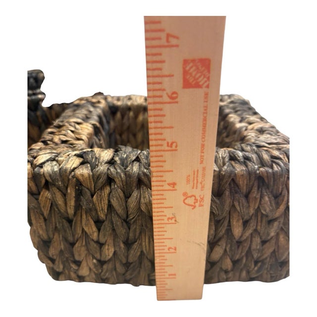 Vintage Woven Natural Fiber Square Wall Shelves, Set of 3 For Sale - Image 9 of 9
