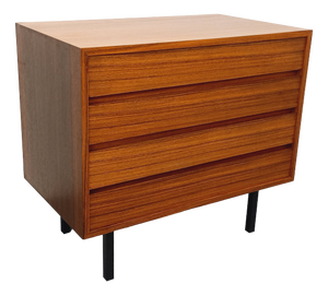 Mid-Century Scandinavian Modernist Style Chest of Drawers in Rosewood and Black Metal, 1960s