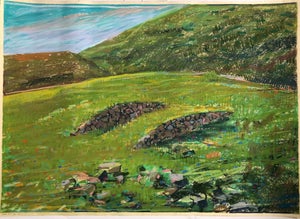Dennis Leon, Large Abstract Landscape Pastel Drawing Painting San Francisco Artist, Megan #13, 1981