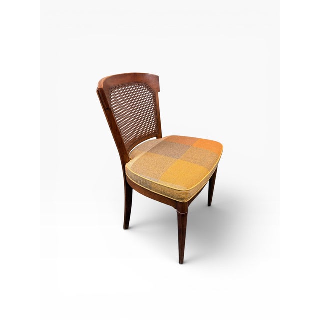 Set of 4 Vintage Henredon Cane Back Dining Chairs – 2 Armchairs & 2 Side Chairs With New Upholstery For Sale - Image 11 of 18