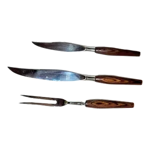 Mid Century Danish Modern Carving Set- Set of 3
