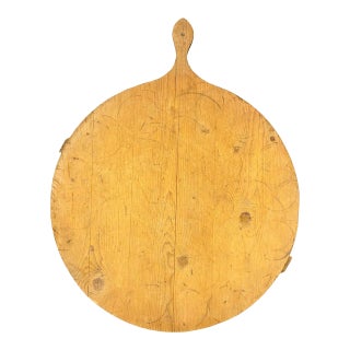 French Round Bread Board or Dough Board Vintage - B For Sale
