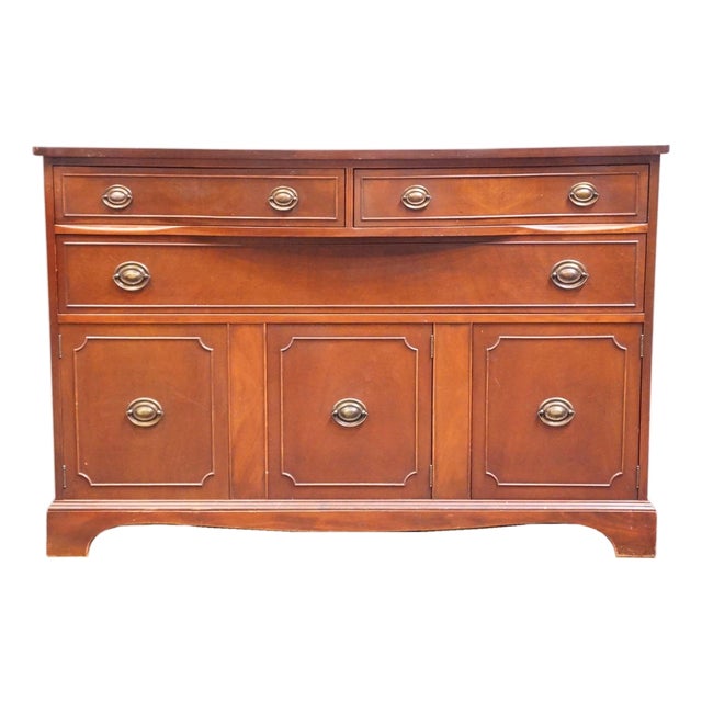 Brickwede Brothers Solid Mahogany Traditional Duncan Phyfe Style 54" Bowfront Buffet 257 For Sale