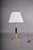 Mid-Century Hollywood Regency Brass and Black Column Desk Lamp with Fluted Gilt Accents, Europe, 1950s For Sale - Image 9 of 11