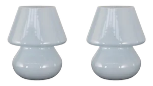 Italian Murano Glass Mushroom Lamps, 1990s, Set of 2