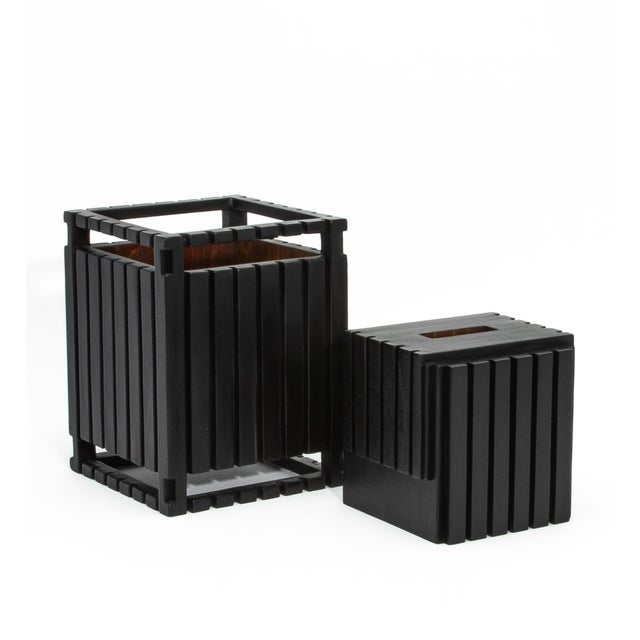 Wood Waste Bin in Black Oak by R&y Augousti For Sale - Image 7 of 7