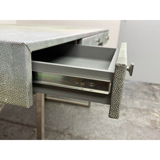 Hettler Tullmann for Cb2 Avalon Faux Shagreen Desk For Sale - Image 10 of 12