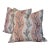 Nina Campbell Sidney Stripe Pillows in Coral/Teal/Pink- Pair For Sale