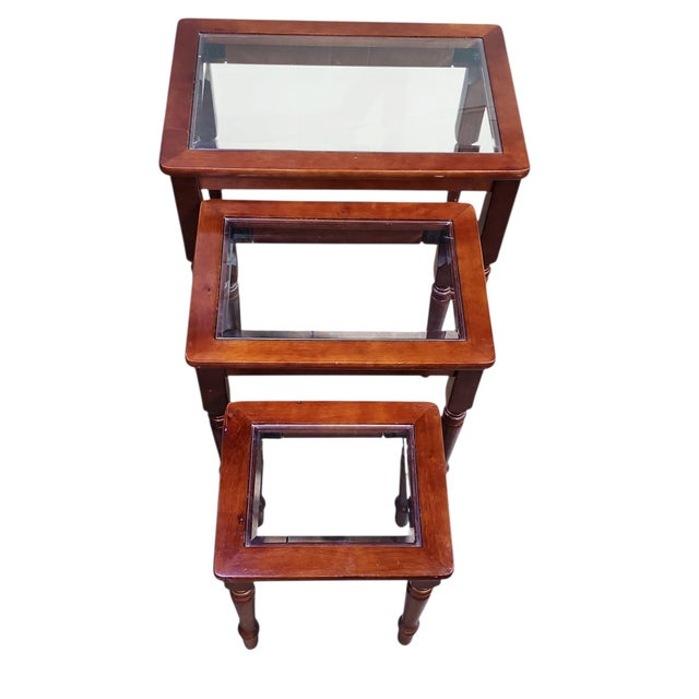 English 1970s Vintage Rosewood Nesting Tables Trio For Sale - Image 3 of 6