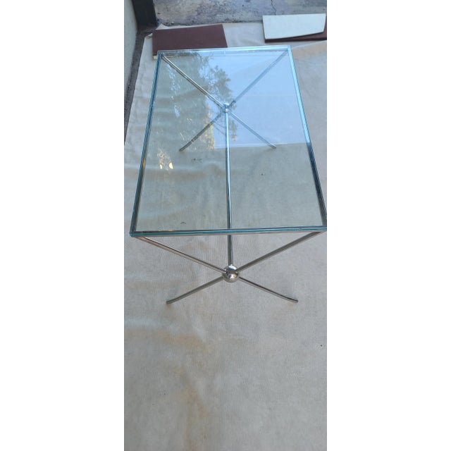 Maison Jensen Style Chrome Table For Sale - Image 9 of 11
