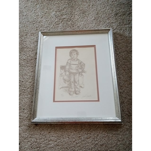 1970s Original Artist Signed 84/150 Lithograph "Toy Box" by Judie Martin. For Sale - Image 4 of 4