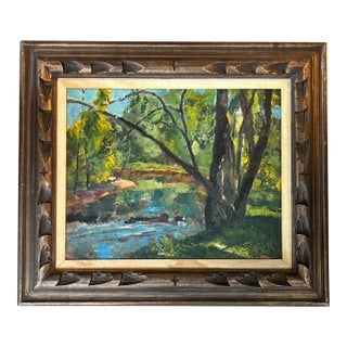 1950’s Original Impressionist Summer Landscape Painting For Sale