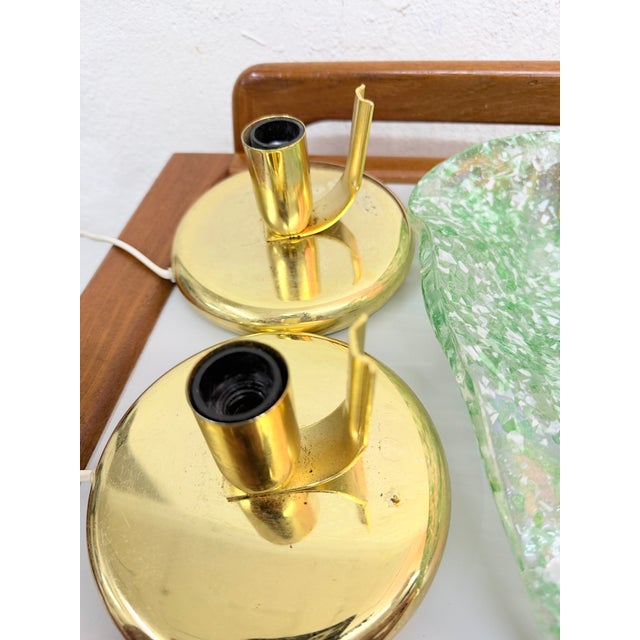 Metal Vintage Table Lamps in Brass and Glass, 1970s, Set of 2 For Sale - Image 7 of 11