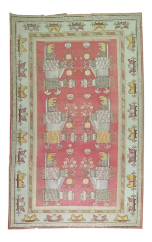Large Antique Khotan Vase Rug, 8'8'' X 16'2''