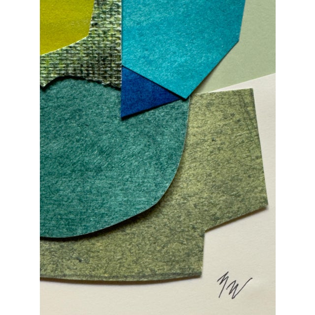 Green "Petal 7" Original Mixed-Media Collage on Paper by Zac Woodiel For Sale - Image 8 of 11