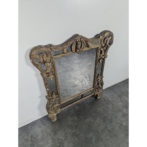 Wood Regency Style Mirror with Carved Giltwood Panels For Sale - Image 7 of 8