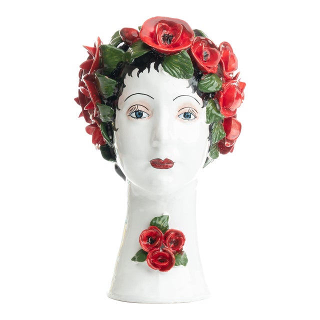 Sculpture with Roses, Ceramiche D'arte Dolfi For Sale