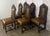 Jacobean Set of 6 Antique Jacobean Hunt Chairs in Heavily Carved Oak With Cognac Leather For Sale - Image 3 of 18