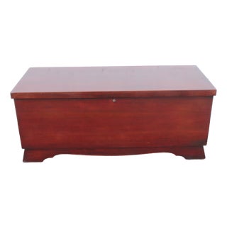 Lane Mid Century Mahogany Cedar Chest Blanket Trunk Bench With a Shelf 6633 For Sale