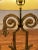 Vintage Old World Wrought Iron Architectural Element Table W/Custom Shade Lamps, a Pair For Sale - Image 12 of 12