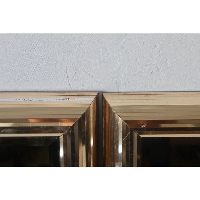 Original Windsor Art of California Disco Ball Gold Square Mirror Vintage- A Pair For Sale - Image 13 of 16