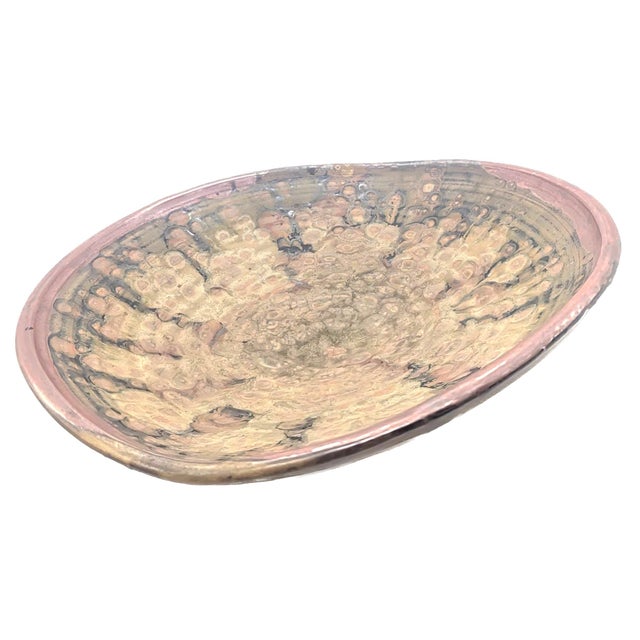 Late 20th Century Vintage Artist Signed Glazed Stoneware Decorative Bowl For Sale - Image 5 of 11