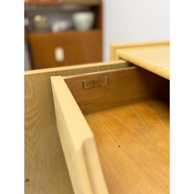 Vintage Regency Blonde Parquetry Buffet Server Credenza by United 60" Wide MCM For Sale - Image 11 of 13